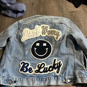 Distressed lucky brand denim jacket